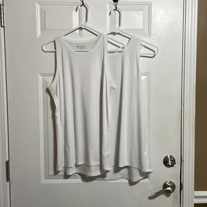 2 Athleta White Tank Tops M